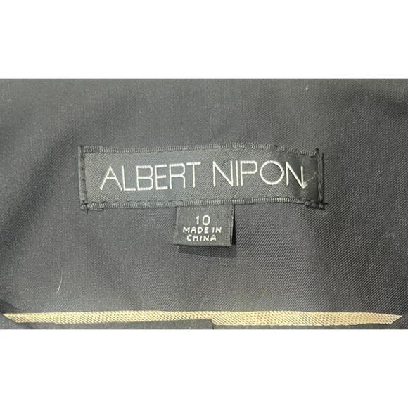 Albert Nipon Black Tailored Blazer Button Closure Minimalist Classic Size 10 - Picture 8 of 8
